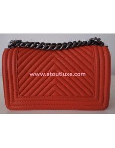Sac Chanel Boy orange 2