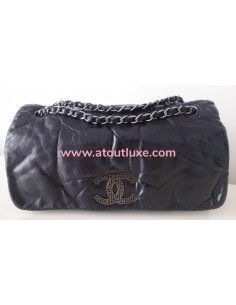 Sac Chanel à rabat bleu 2