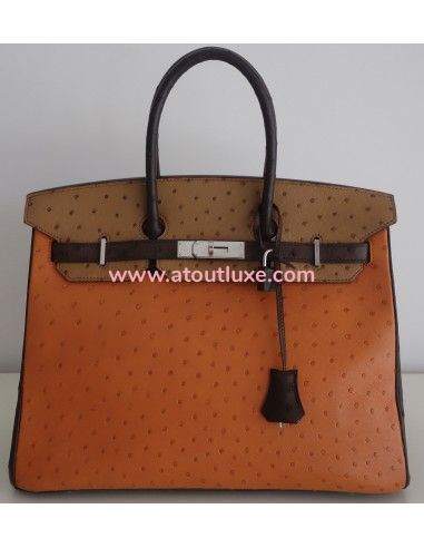 Sac Hermes Birkin 35 autruche