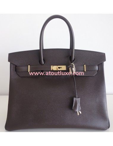 Sac Hermes Birkin 35 Epsom marron