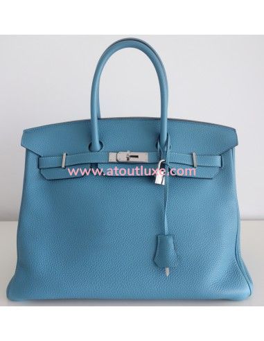 Sac Hermes Birkin 35 bleu