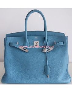 Sac Hermes Birkin 35 bleu 2