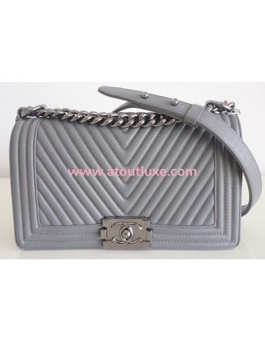 sac Chanel Boy gris