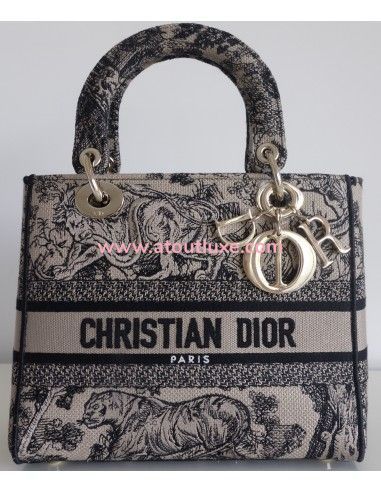 Sac Lady Dior D'Lite toile de Jouy