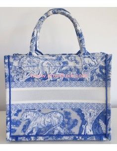 Sac Dior Book tote bleu fluo 2