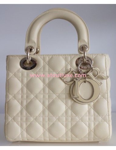 Sac Lady Dior jaune pâle