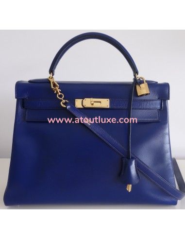 Sac Hermes Kelly bleu roi