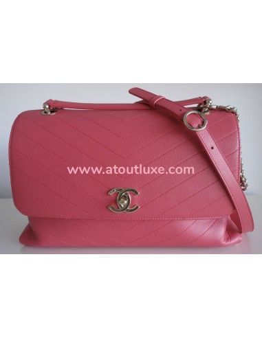 Sac Chanel à rabat rose