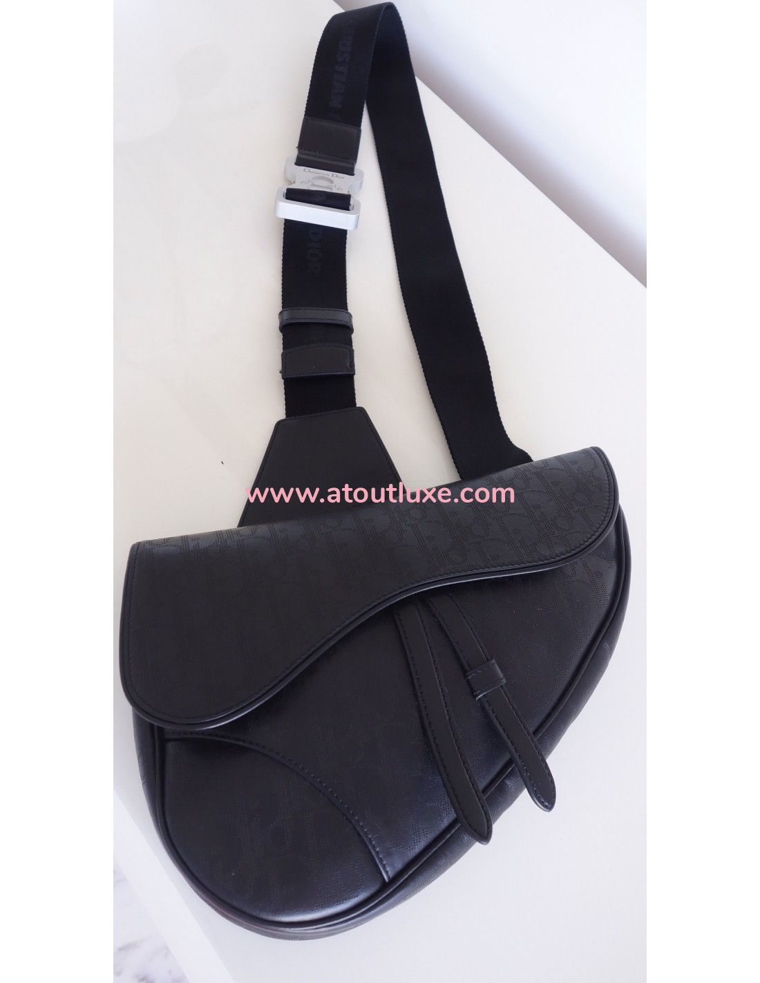 Saddle Bag Dior Gray Grained Calfskin  DIOR