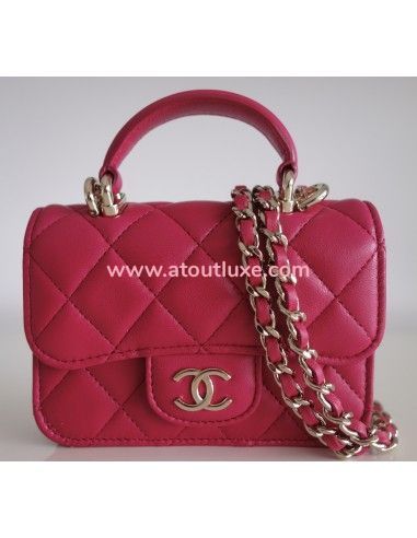 Mini pochette Chanel classique fuchsia