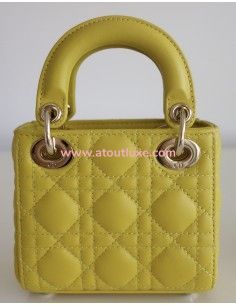 Sac micro Lady Dior cuir jaune 2