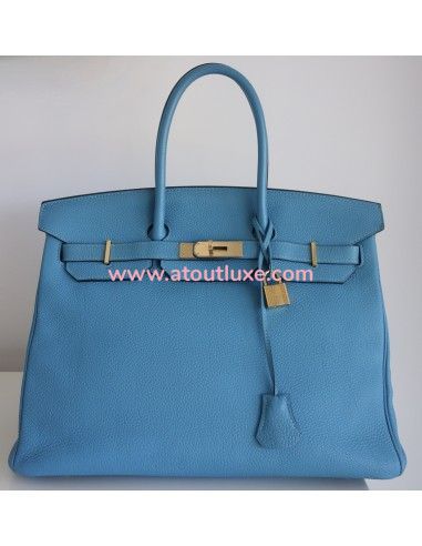 Sac Hermes Birkin 35 bleu