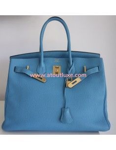 Sac Hermes Birkin 35 bleu 2