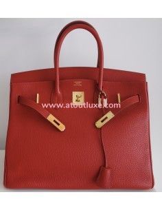 Sac Hermes Birkin 35 rouge 2