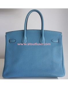Sac Hermes Birkin 35 bleu 2