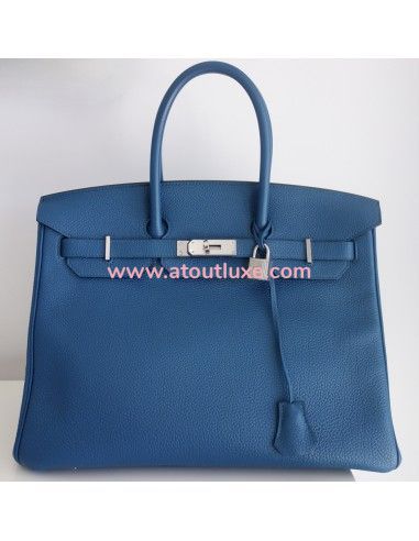 Sac Hermes Birkin 35 bleu de Galice Sac Hermes Birkin 35 bleu de Galice