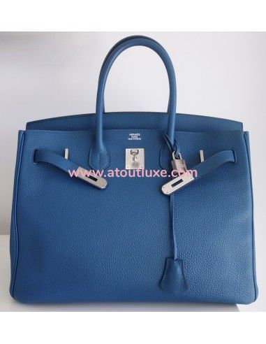 Sac Hermes Birkin 35 bleu de Galice Sac Hermes Birkin 35 bleu de Galice