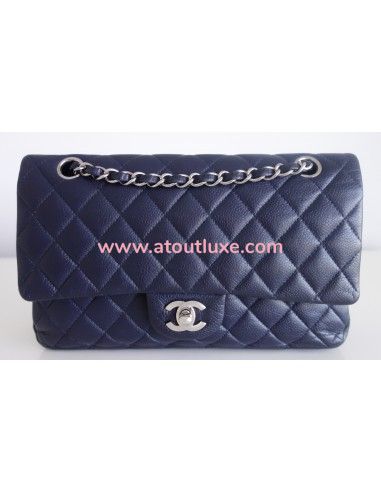 Sac Chanel Classique caviar bleu marine