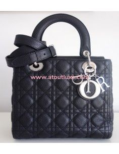 Sac Lady Dior médium veau noir