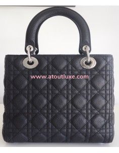 Sac Lady Dior médium veau noir 2