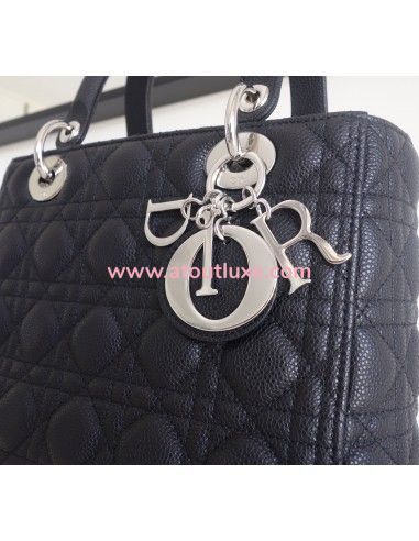 Sac Lady Dior médium veau noir Sac Lady Dior médium veau noir