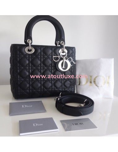 Sac Lady Dior médium veau noir Sac Lady Dior médium veau noir