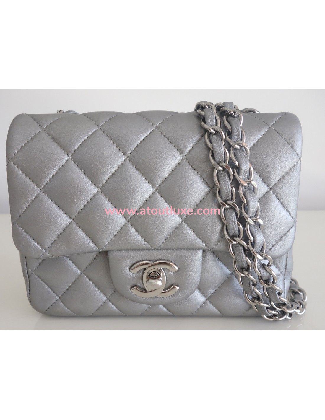 Sac chanel gris discount