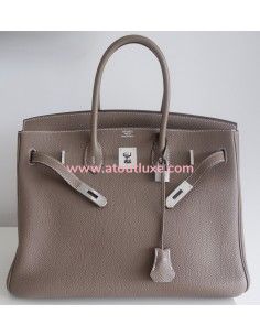 Sac Hermes Birkin 35 étoupe 2