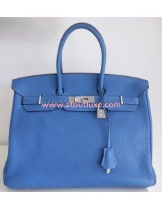 Sac Hermes Birkin 35 bleu...