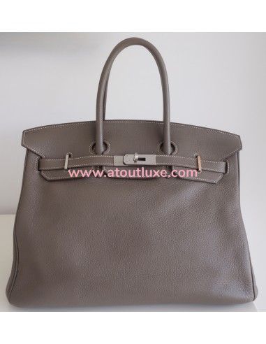 Sac Hermes Birkin 35 étain