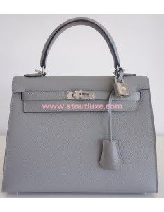 Sac Hermes Kelly 25 gris...