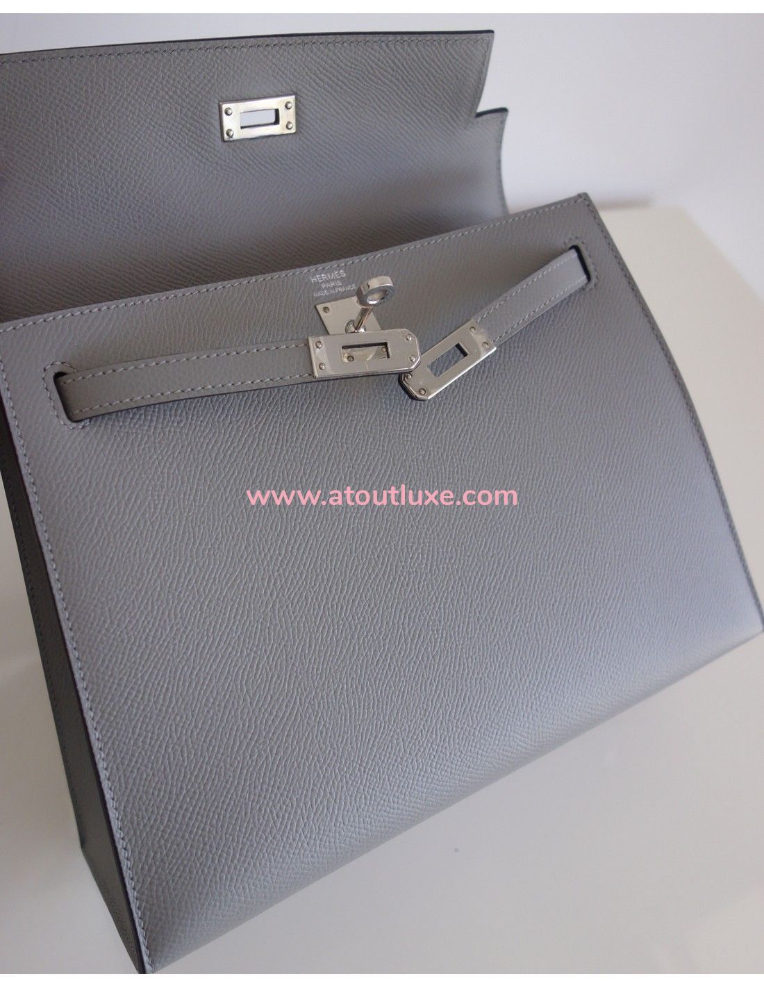 Sac Hermes Kelly 25 gris mouette