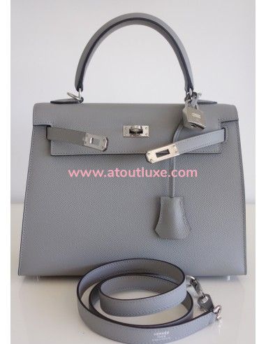 Sac Hermes Kelly 25 gris mouette Sac Hermes Kelly 25 gris mouette