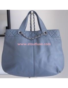 Sac Chanel shopping bleu jean 2