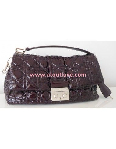 SAC DIOR NEW LOCK AUBERGINE 