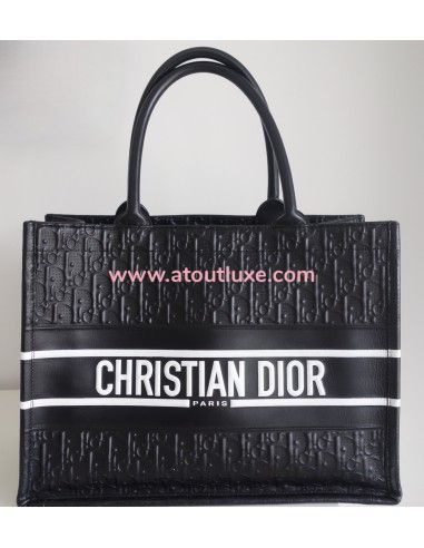 Sac Dior Book Tote cuir noir