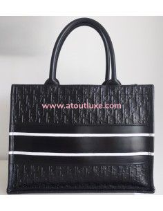 Sac Dior Book Tote cuir noir 2