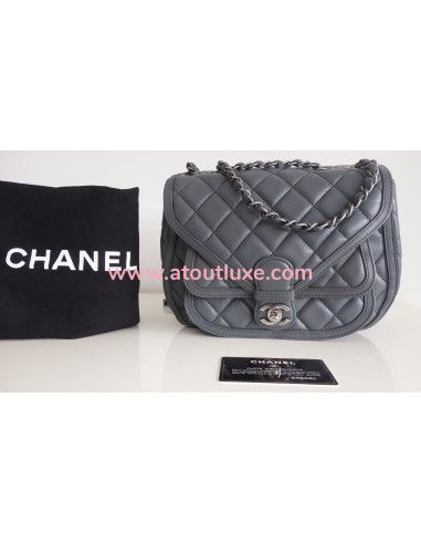 Sac Chanel Classique cuir gris Sac Chanel Classique cuir gris