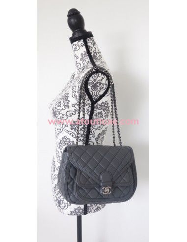 Sac Chanel Classique cuir gris Sac Chanel Classique cuir gris