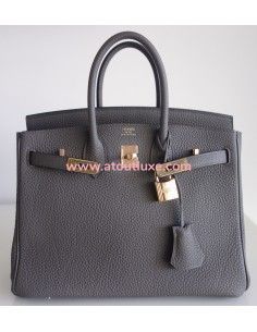 Sac Hermes Birkin 25 étain 2