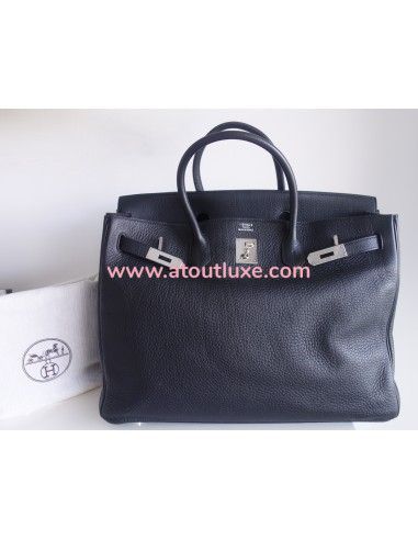 Sac Hermes Birkin 40 cuir noir Sac Hermes Birkin 40 cuir noir