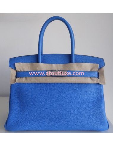 Sac Hermes Birkin 30 bleu hydra