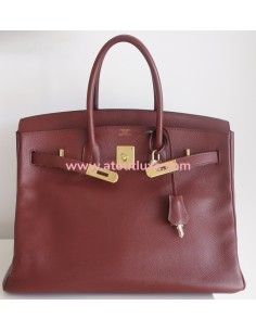 Sac Hermes Birkin 35 bordeaux 2