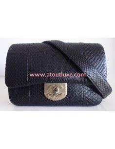 Sac Chanel python noir