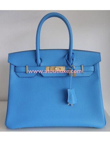 Sac Hermes Birkin 30 bleu Frida