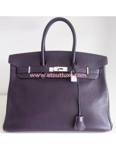 Sac Hermes Birkin 35 raisin