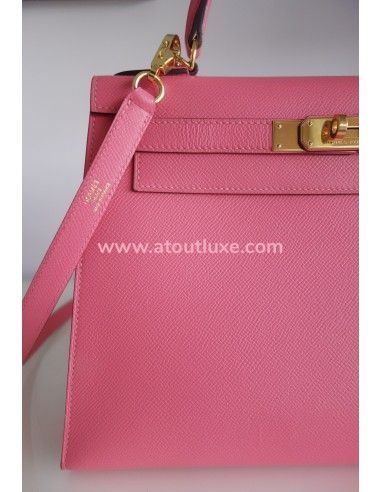 Sac Hermes Kelly 28 rose Azalée Sac Hermes Kelly 28 rose Azalée