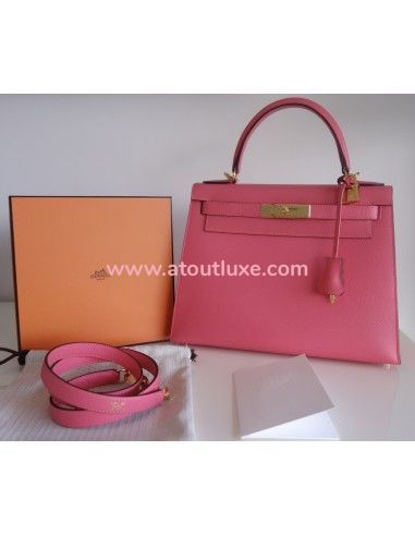 Sac Hermes Kelly 28 rose Azalée Sac Hermes Kelly 28 rose Azalée