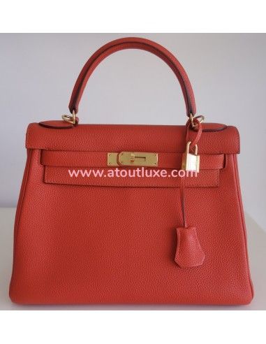 Sac Hermes Kelly 28 orange poppy Sac Hermes Kelly 28 orange poppy