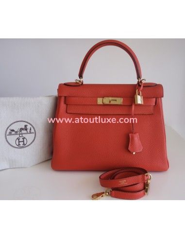 Sac Hermes Kelly 28 orange poppy Sac Hermes Kelly 28 orange poppy